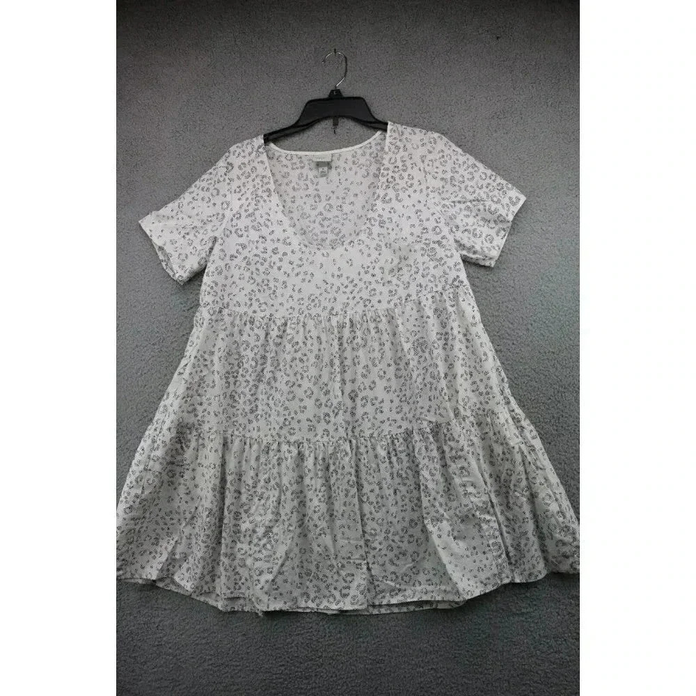 A New Day Women's Cotton Dress-Size Medium-100% Cotton-Tiered